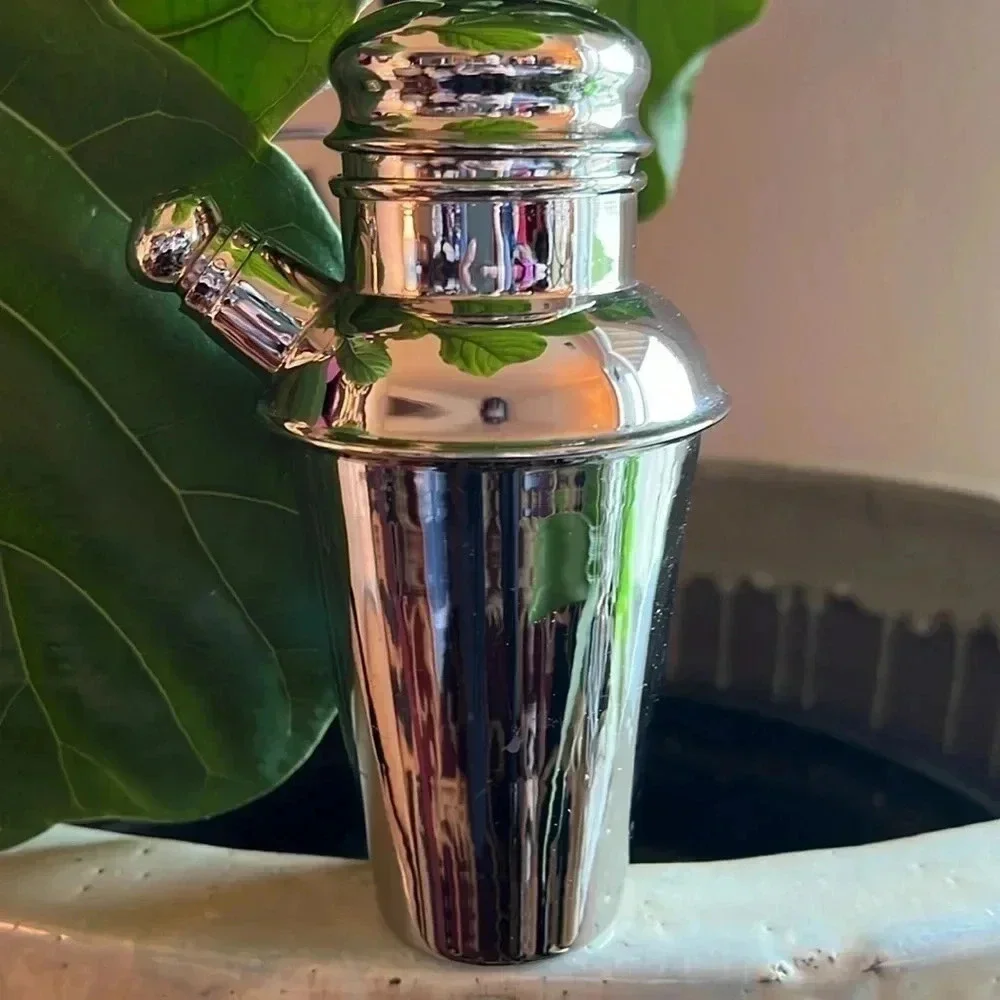 Restoration Hardware 3 Piece Stainless Steel Solitaire Cocktail Shot Shaker